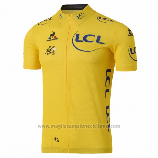 2016 Abbigliamento Ciclismo Tour de France Giallo Manica Corta e Salopette